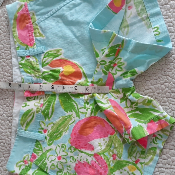 Lilly Pulitzer The Callahan Short Size 2 Pool Blue Pink Lemonade Floral - Picture 10 of 15